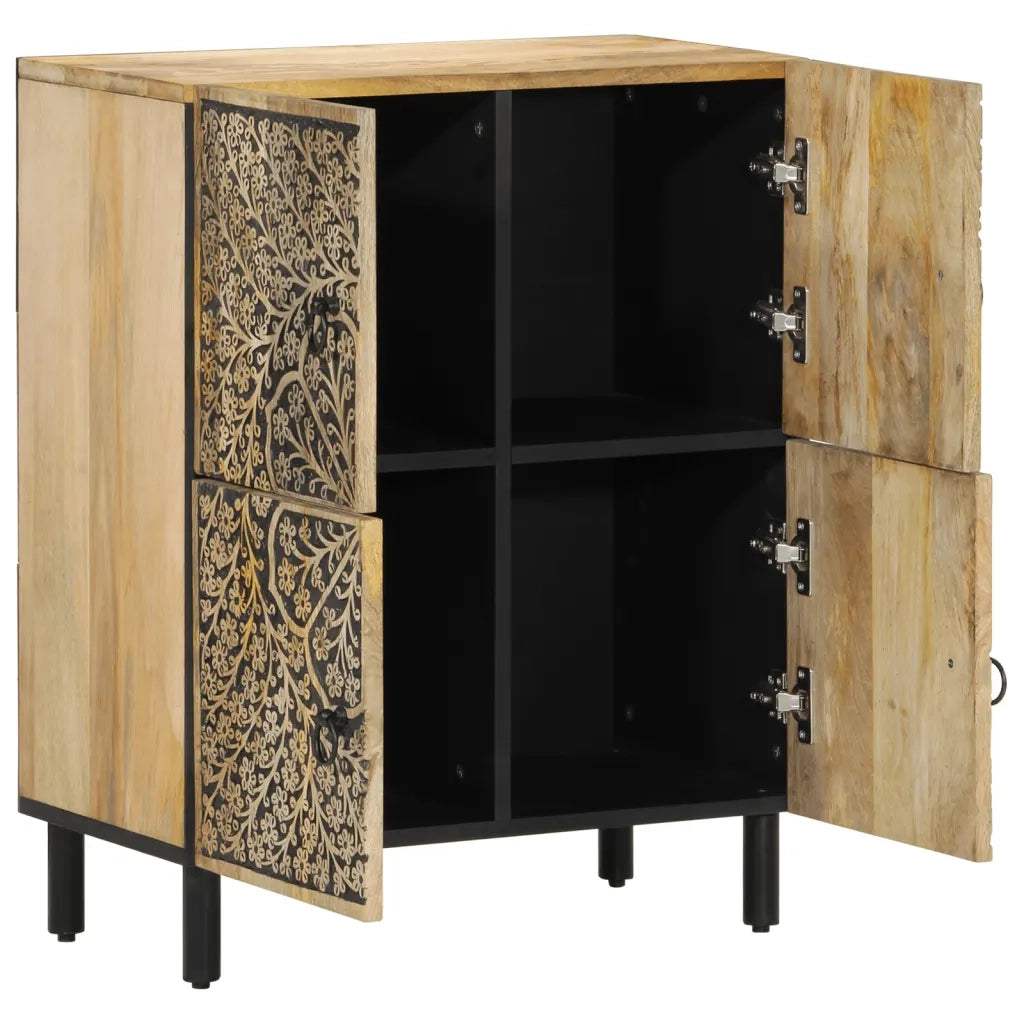 Credenza 60x33x75 cm in Legno Massello di Mango 358238
