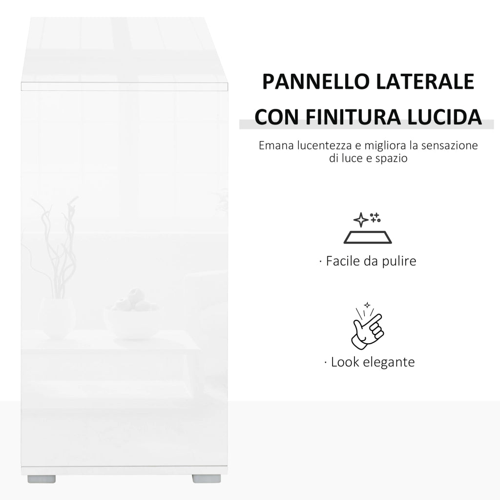 EasyComfort Mobiletto 2 Cassetti e 2 Ante, Apertura a Pressione, Mobile con 2 Cassetti e 2 Ante per Casa e Ufficio, 79x36x74cm, Grigio Chiaro e Bianco
