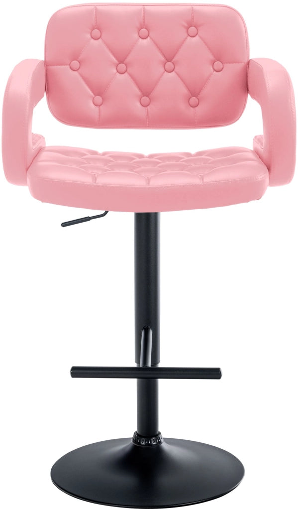 Sgabello Dublin in similpelle rosa,nero