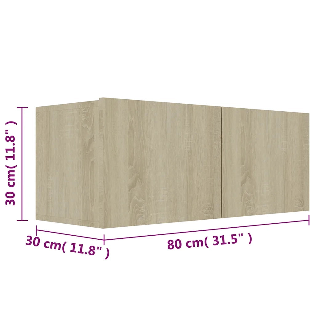 Set di Mobili TV 3 pz-Set di 3 Credenza per TV Rovere Sonoma in Legno Multistrato