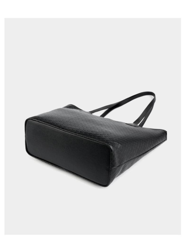 Borsa a tracolla da donna in vera pelle, grande capacit¨¤, borsa da lavoro, nera