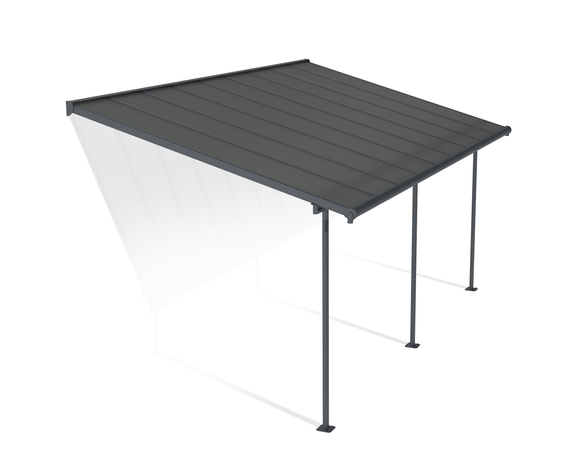 Pergola Addossata in Alluminio Capri 3X5.6 m Grigio