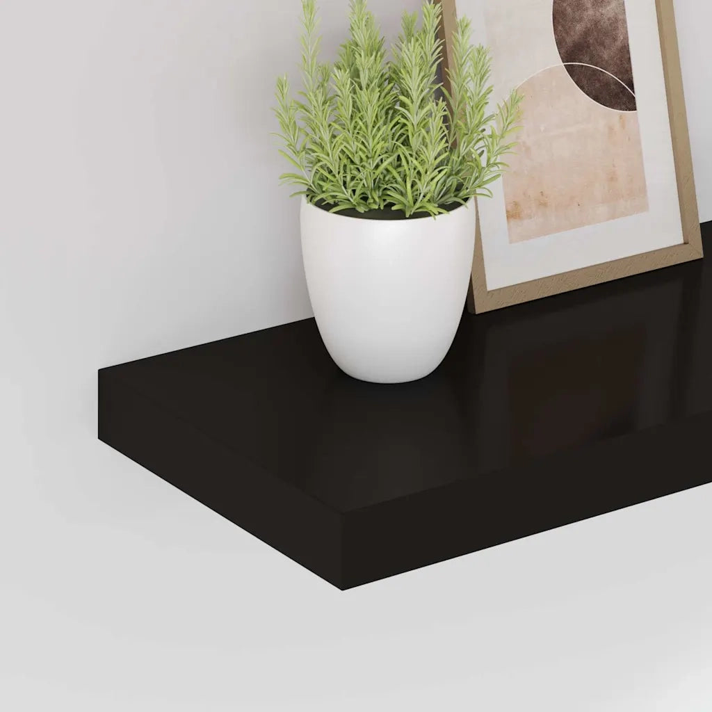 Scaffali a Parete 2 pz Neri 50x23x3,8 cm in MDF 323830