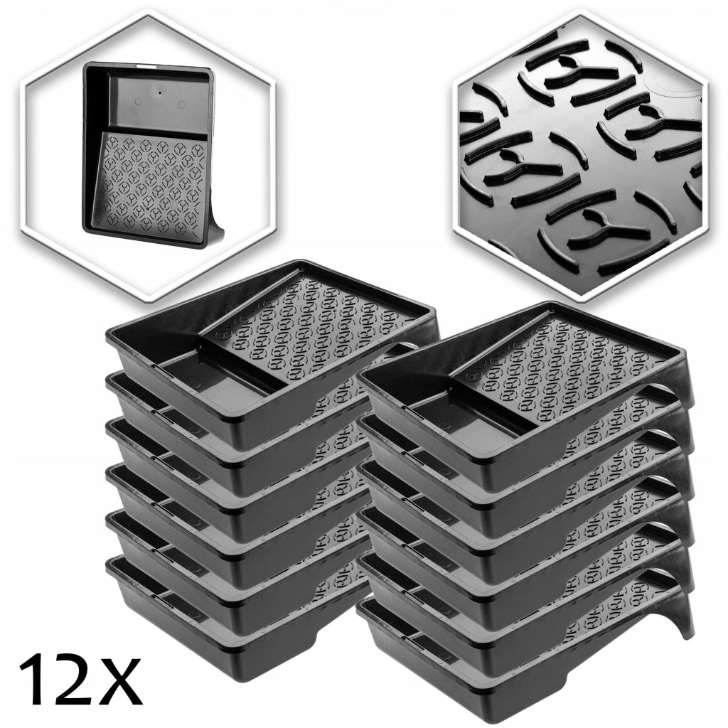 Vassoio per pittura grande KADAX 255x330 mm per set di rulli per pittura, nero, 12 pezzi