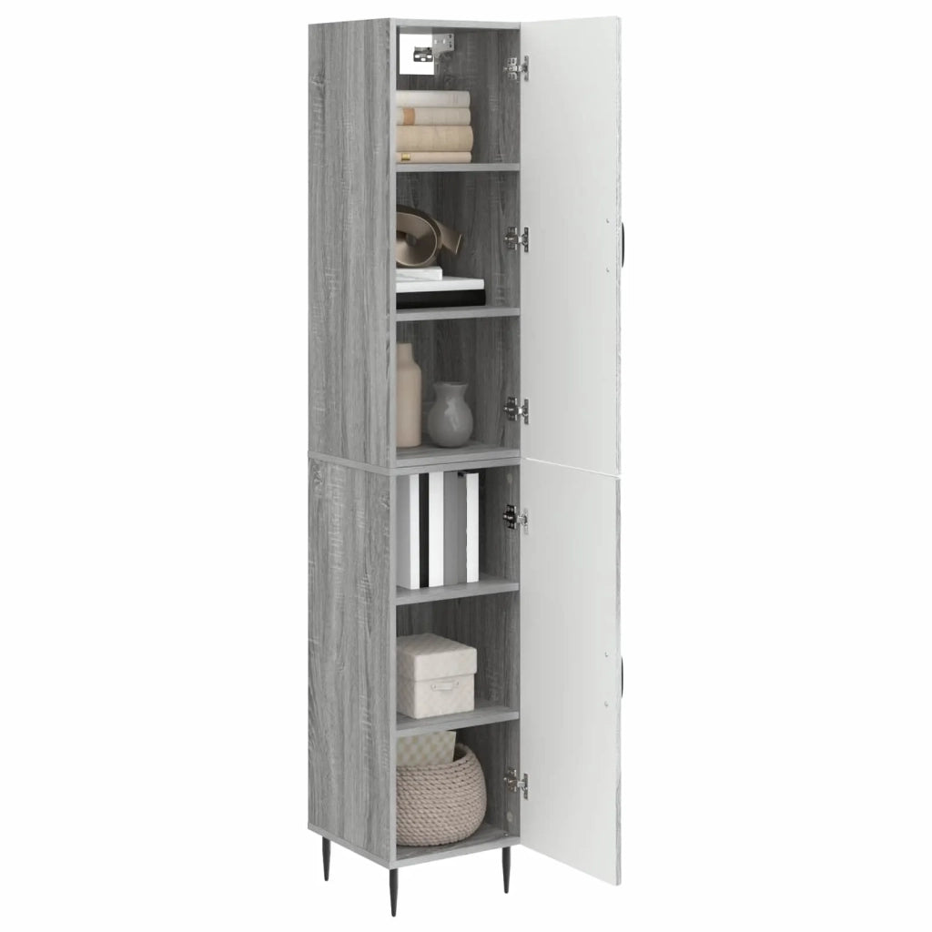 Set di armadi 2 pcs Sonoma grigio 33 x 34,5 x 89,5 cm
