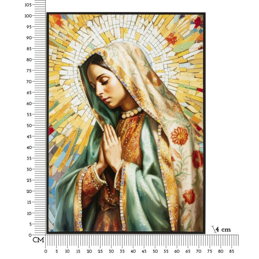Dipinto su tela Madonna A soggetto sacro con cornice, 72x102 cm