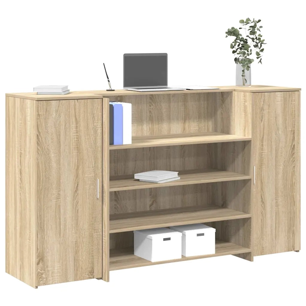 vidaXL Banco Reception Rovere Sonoma 180x50x103,5 cm Legno Multistrato