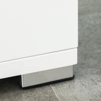 kleankin Mobile Bagno in Truciolato Bianco con 2 Armadietti con Ante e 2 Ripiani Aperti, 80x33.5x190 cm
