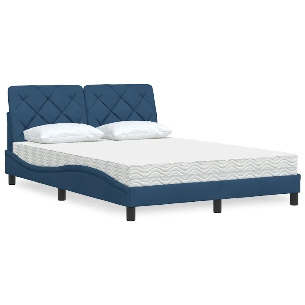 Letto con Materasso Blu 120x200 cm in Tessuto 3310733