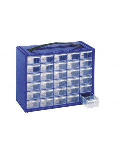 Cassettiera Monoblocco in Resina antiurto con 30 cassetti infrangibili e 30 divisori estraibili - Modello Espace 30