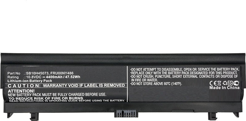 CoreParts - Laptop-Batterie (gleichwertig mit: Lenovo 00NY486, Lenovo 00NY488, Lenovo 00NY489, Lenovo FRU00NY486, Lenovo FRU00NY488, Lenovo FRU00NY489, Lenovo SB10H45071, Lenovo SB10H45073, Lenovo SB10H45074) - Lithium-Ionen - 4400 mAh - 48 Wh - Schw...