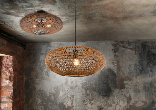 Lampada a Sospensione da Interno  E27 in Metallo Nero Opaco