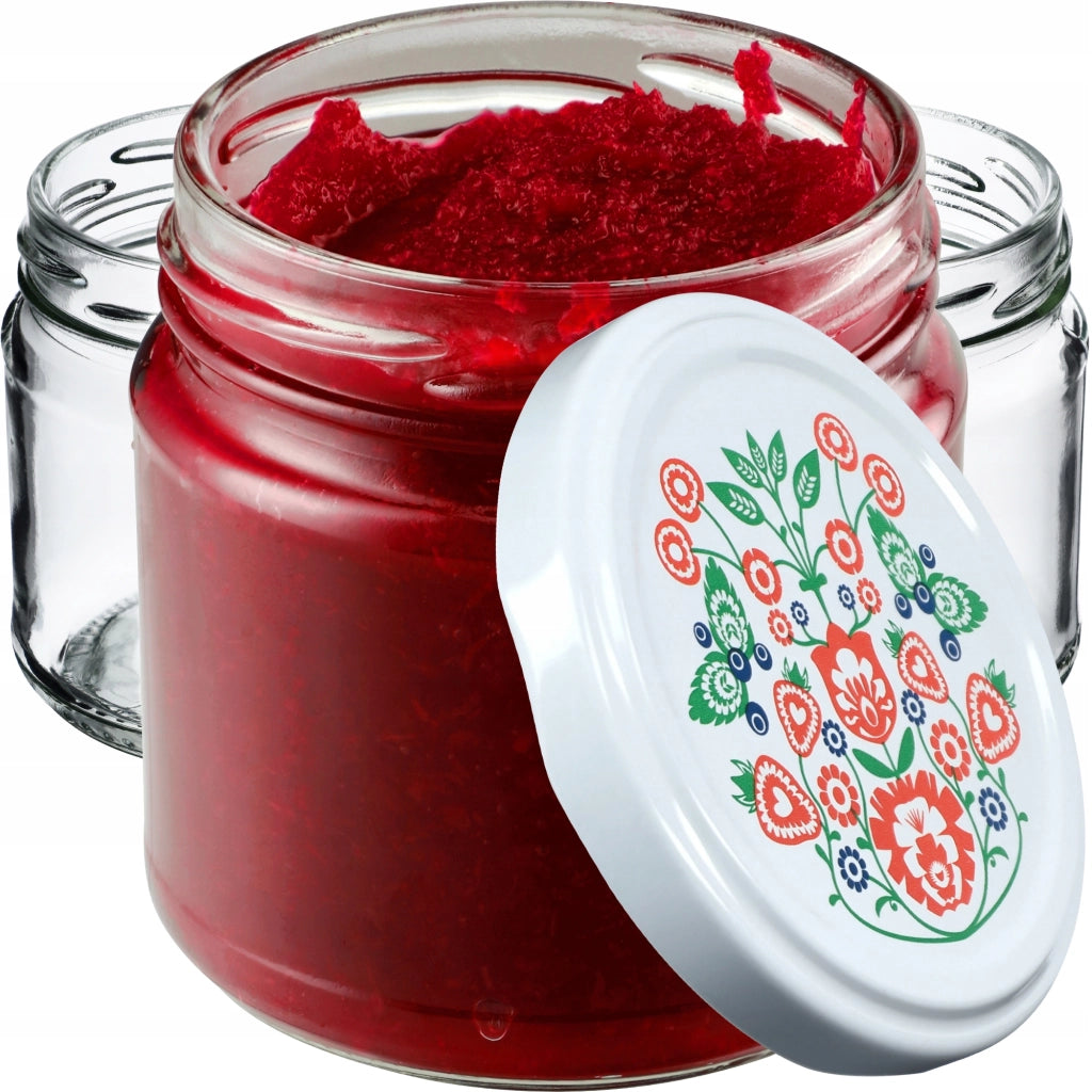 KADAX 10x Vasetti Vetro 200ml Conserva Marmellata Miele + Tappi Fi66