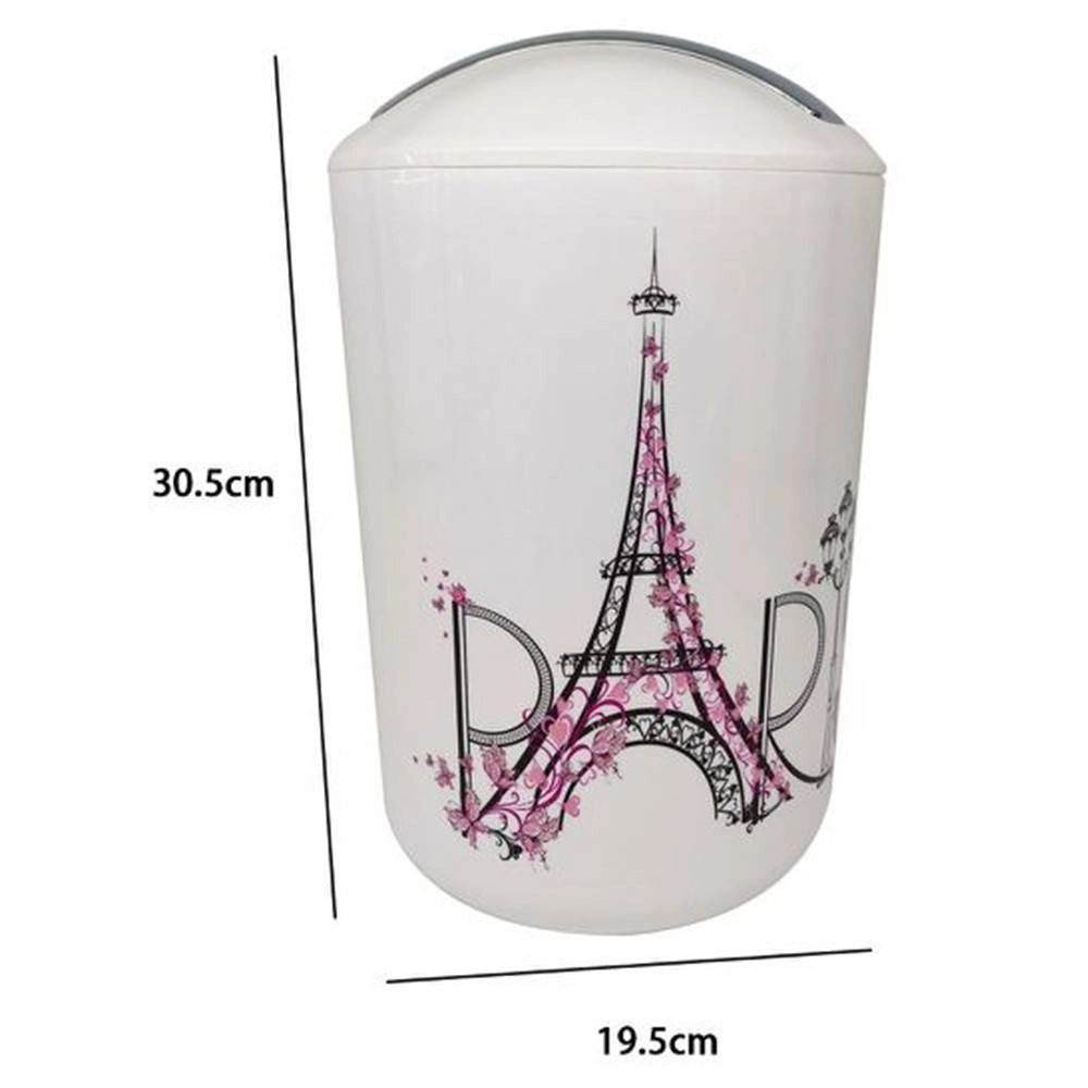 Trade Shop - Pattumiera Cestino Secchio Rifiuti Gettacarte Accessori Bagno Scritta Paris 87044 -