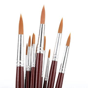 Set di pennelli per pittura - 12 pezzi - capello in nylon - manico in legno - adatto per vernice acrilica/aquarello/olio - comodo da utilizzare - pennelli