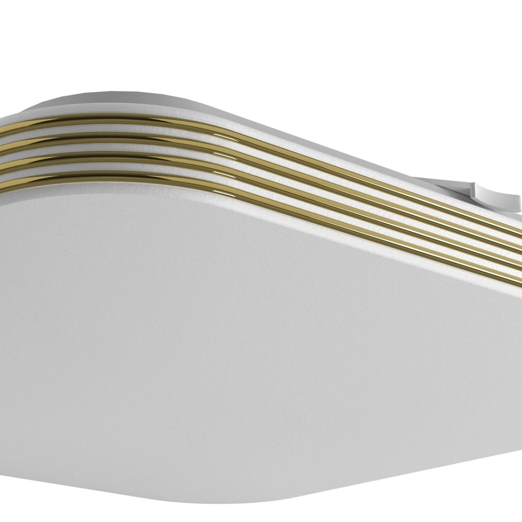 Plafoniera LED quadrata 33cm 17W bianco-oro IP44 Eko-Light
