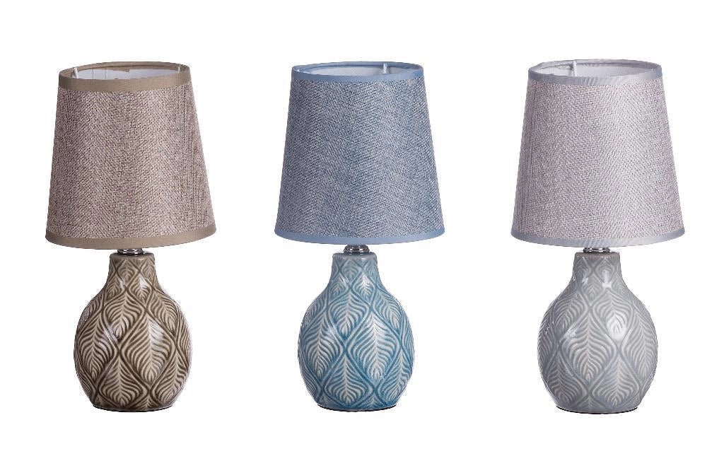 1 Pezzo Lampada Lume con Base in Ceramica Darcy 28 cm 3 Colori