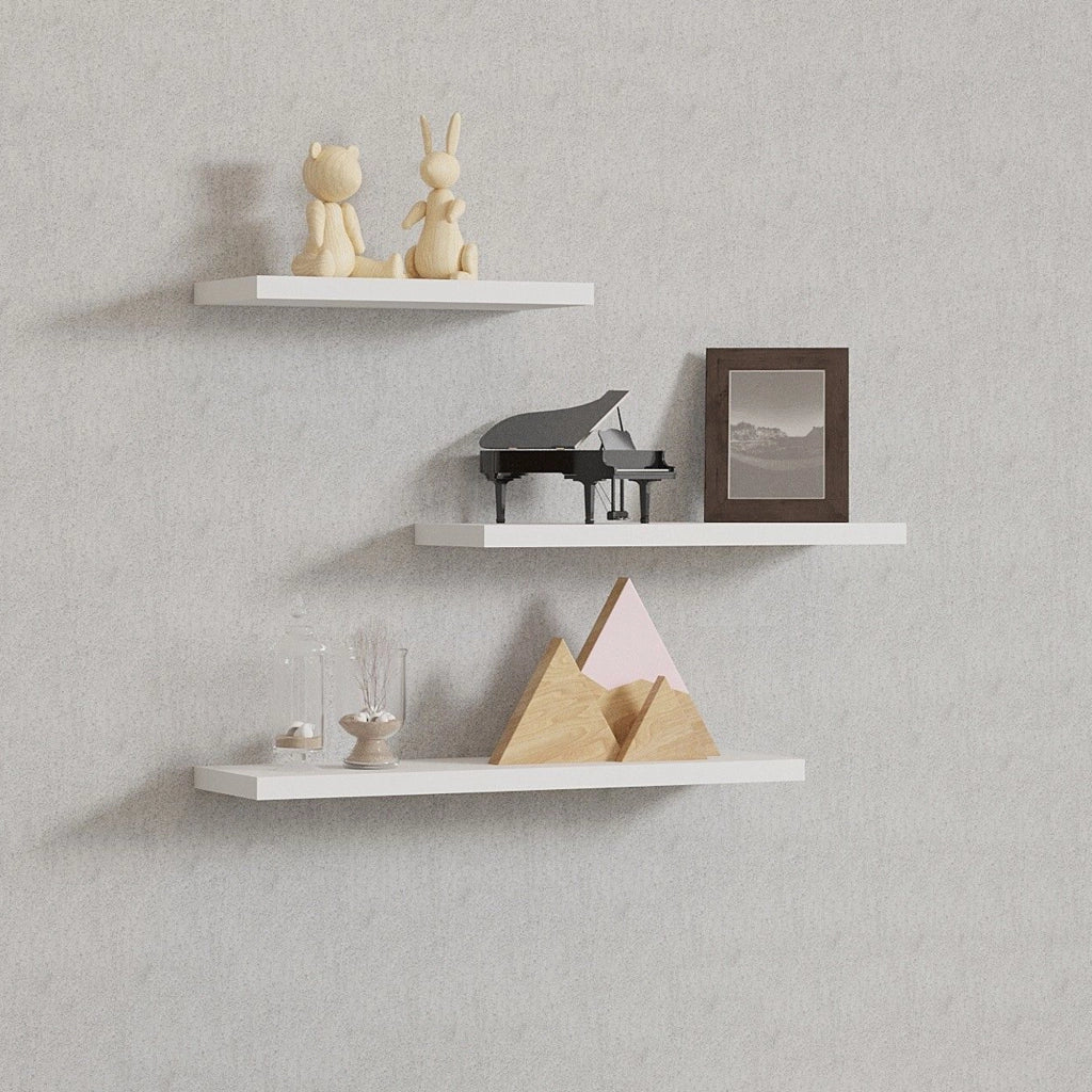 Roscigno, Mensola 3 Ripiani, 30x2x14h cm Bianco