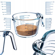 KADAX Brocca graduata da cucina da 1 litro con scala graduata, contenitore in vetro
