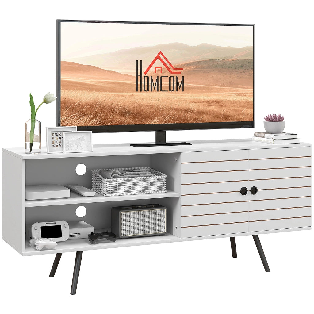 Mobile TV per Televisori 65 Pollici ¨C zephmum ¨C Bianco 145x38x65 cm