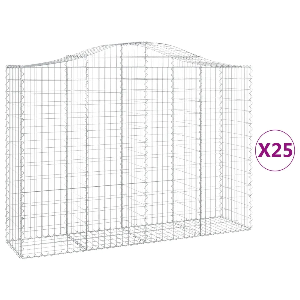 Cesti Gabbioni ad Arco 25 pz 200x50x140/160 cm Ferro Zincatocod mxl 99979