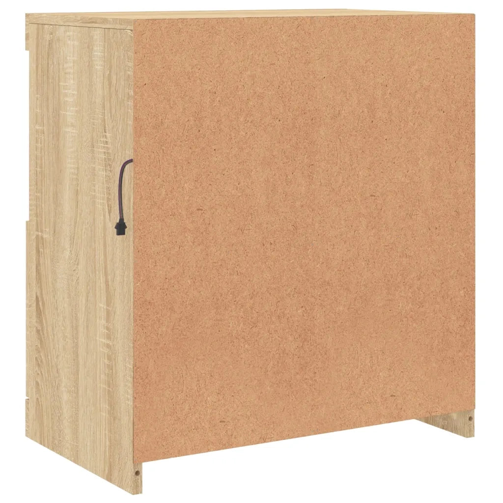 Credenza con Luci LED-Buffet-Armadio da cucina Rovere Sonoma 60x37x67 cm