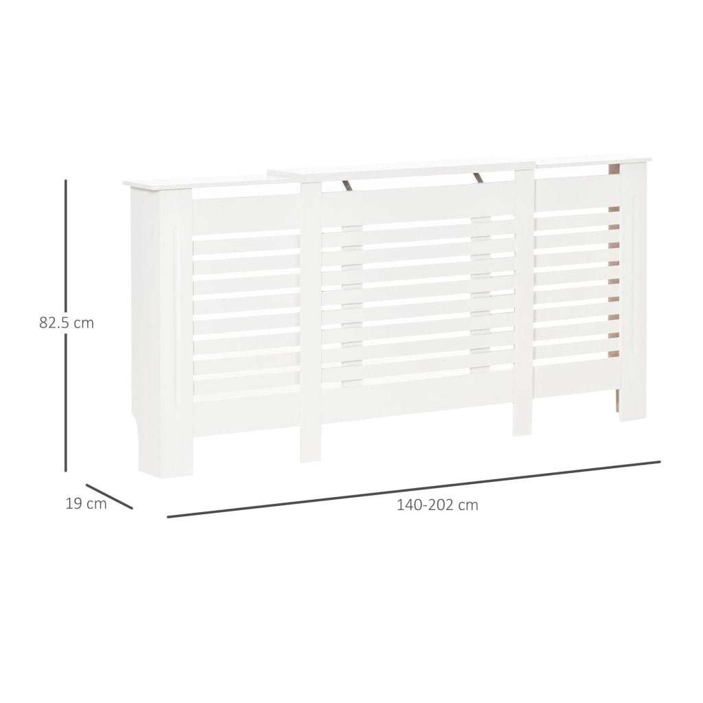 Copritermosifone Allungabile 140-202x19x82,5 cm in MDF Bianco