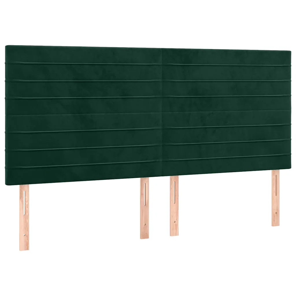 Testiera a LED Verde Scuro 180x5x118/128cm in Velluto