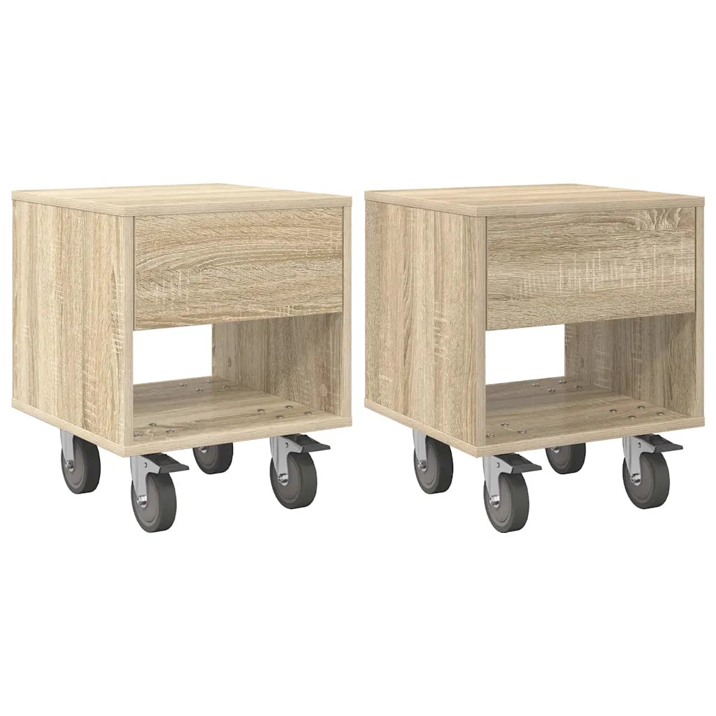 Set di 2 Comodini | Armadio da Notte | Mobiletto da notte Rovere Sonoma 40,5 x 40 x 48 cm