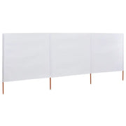Paravento a 3 Pannelli in Tessuto-Divisorio 400x160 cm Bianco Sabbia