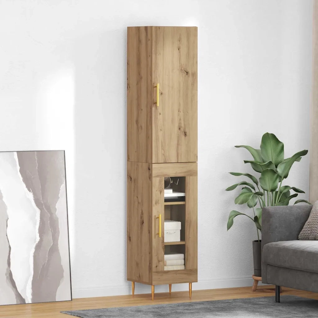 Credenza 2 pcs Rovere artigianale Legno multistrato 3415892