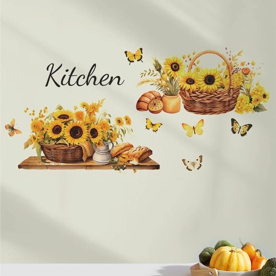 Decorazione per Parete Aquarela Fiori Zinnia - Sticker 3D Creativi - Farfalle Decorative - Decorazione per Soggiorno/Cucina - Decorazione per Camera da Letto/Bagnetto