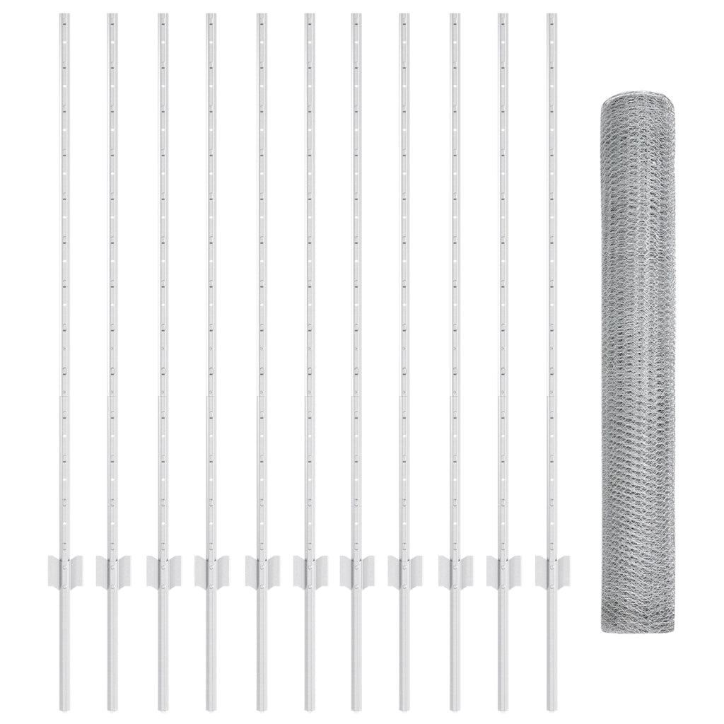 Set Recinzione Giardino Set 2 Acciaio Zincato Standard Durevole