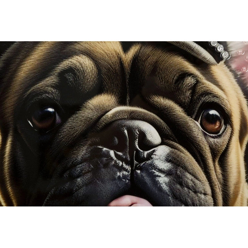 Dipinto Su Tela Laccato Bully Con Cornice cm 62x4x82