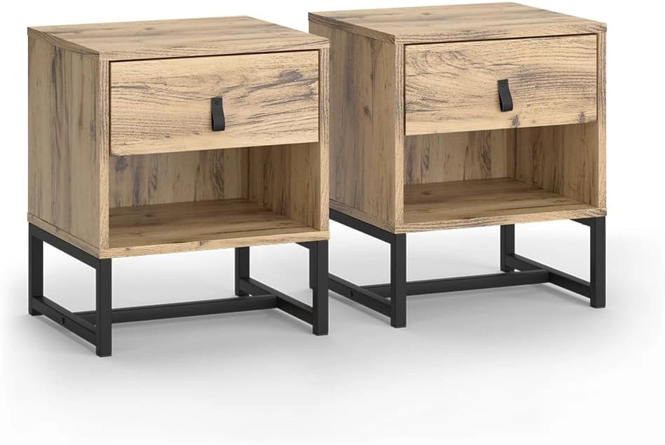 Comodino Ezra, Rovere, 39 x 47 cm Set di 2