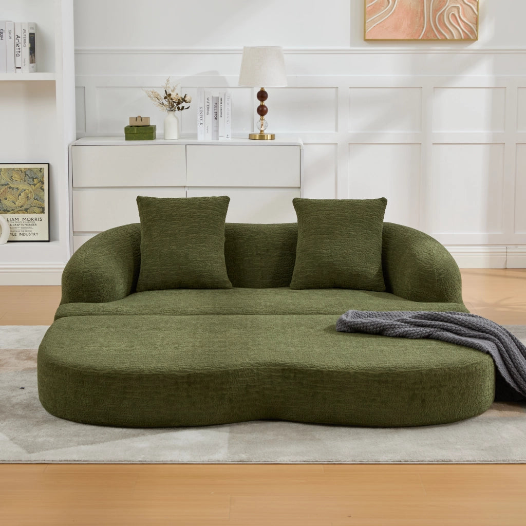 DIVANO Letto 2 posti 157x84x65 cm Chenille Verde