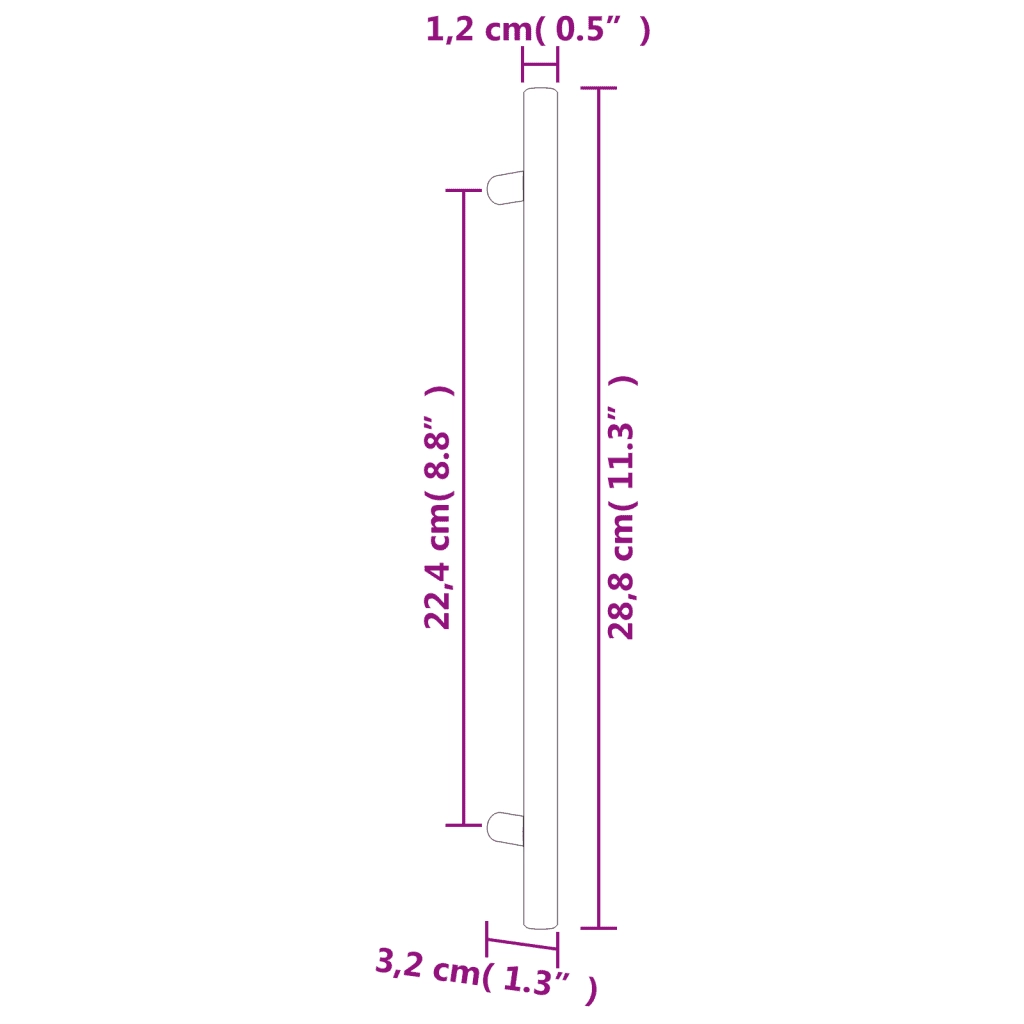Maniglie per Mobili 20 pz Nere 224 mm in Acciaio Inox CFW6456805