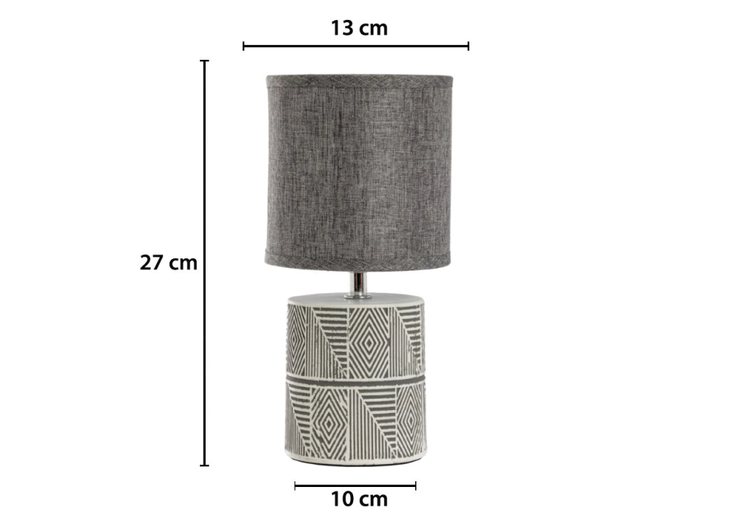 Lampada Da Tavolo Comodino Ricaricabile Accensione On/Off Modello Rodi - Lampada - Grigio