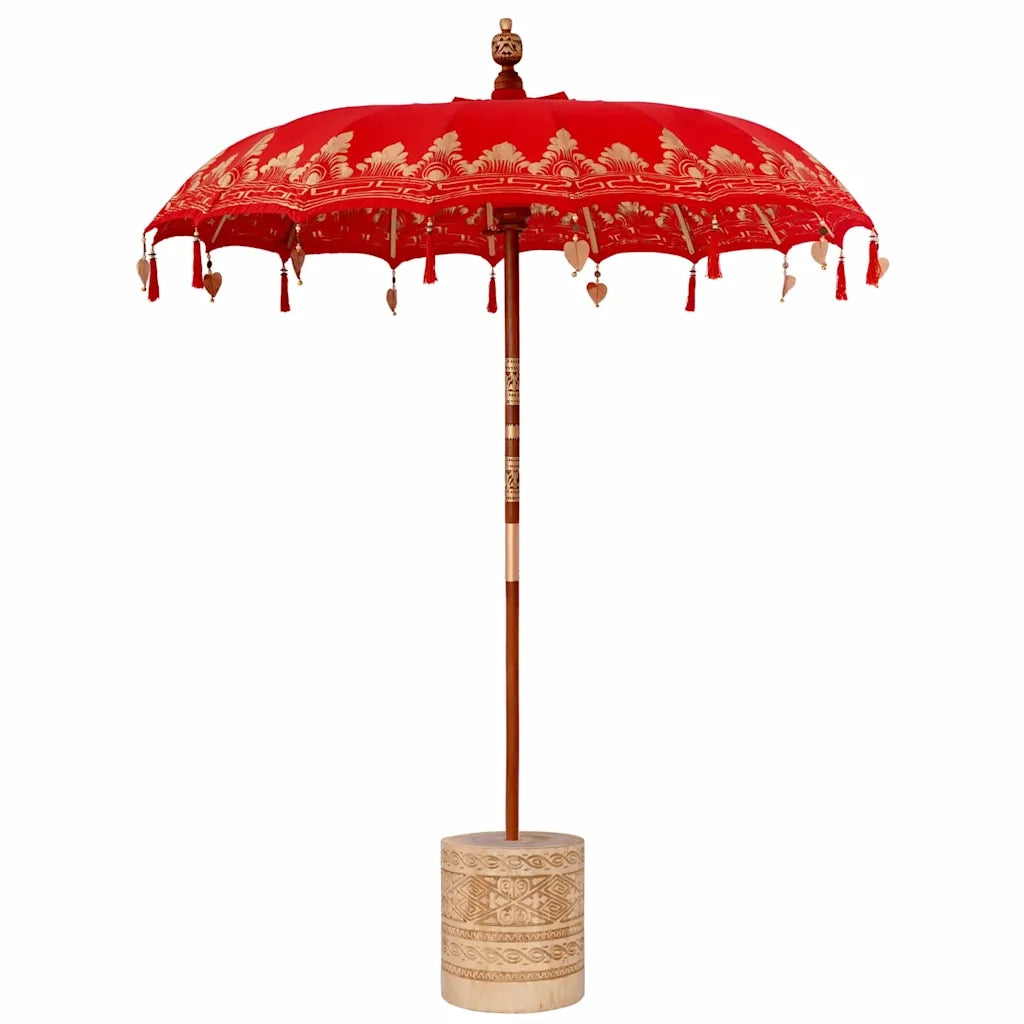 Parasol Balinese Rosso 180-190 cm Cotone, legno massello