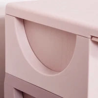 Cassettiera in Plastica Colorata per Cameretta con 3 Cassetti, Arredamento Casa e Asilo 37x37x56.5cm Rosa