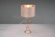 MARY LAMPADA DA TAVOLO METALLO ORO CON PARALUME VELLUTO BEIGE E ORO H. 45,5CM 1 LUCE ATTACCO E27