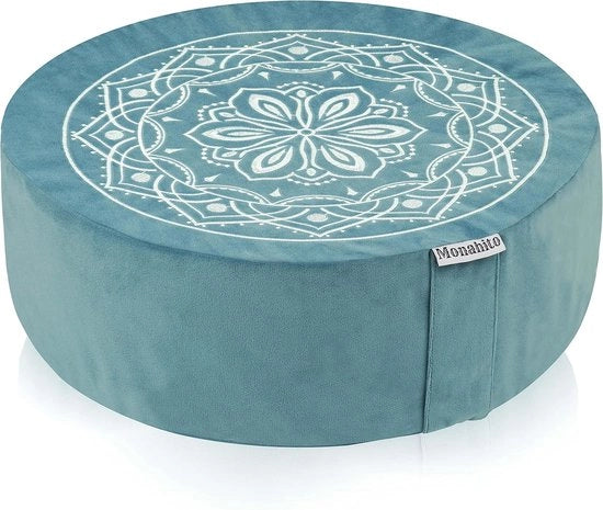 Cuscino per meditazione con imbottitura in schiuma e rivestimento in velluto – cuscino per meditazione, cuscino per yoga, riempito con palline di gelatina, regalo ideale per donne