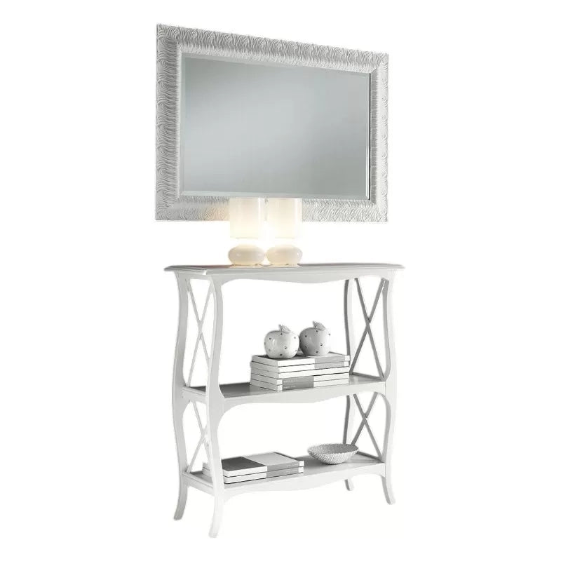 Consolle etagere legno bianco opaco l.82 p.34 h.91 (3032) - Mobili 2G