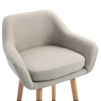 Sgabelli da Bar Design Scandinavo - Set di 2 Sgabelli da Bar Grand Comfort con Poggiapiedi e Braccioli - Legno Massiccio Lino Beige