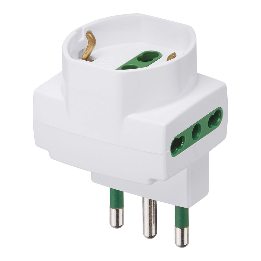 Adattatore sfalsato vert.S17+2P17/11+ univ. bianco