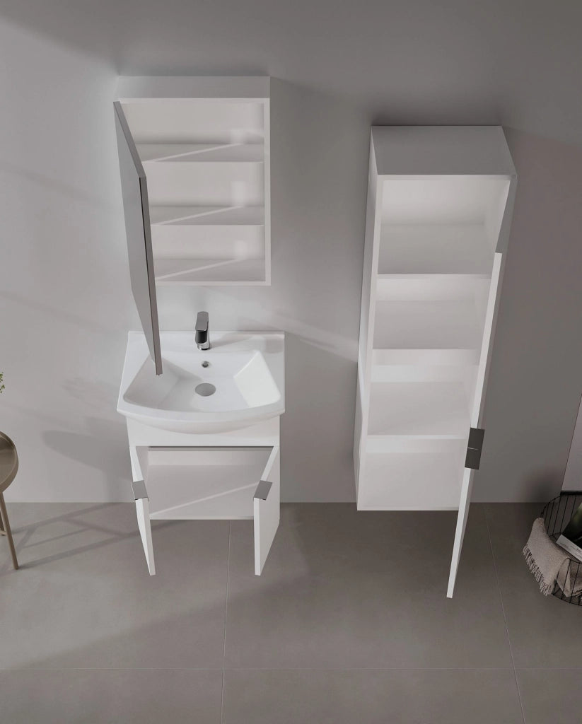 Mobile da bagno "Purus 40" - 40 x 32 x 138 cm - Bianco
