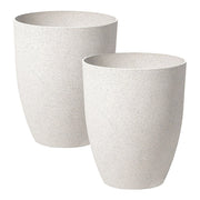 Set di 2 vasi in poliresina in fibra di vetro di colore bianco sporco 43 x 43 x 52 cm interni ed esterni