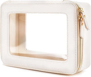 Borsa di Cosmetici - Borsa di Make-up trasparente – Borsa per viaggio & Borsa di Cosmetici con cerniera – Borsa per prodotti personali e make-up – Bianca