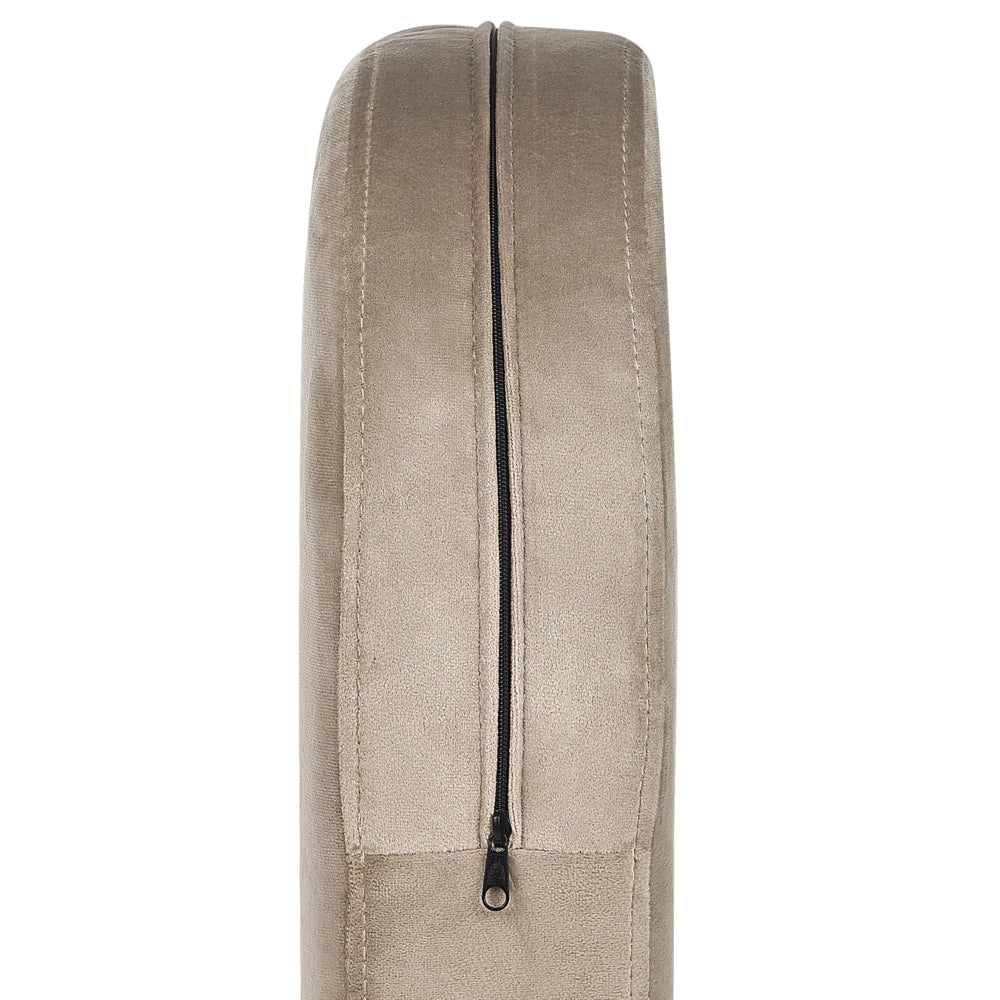 Poltrona in velluto tortora con schienale in metallo dorato Stile Glamour moderno