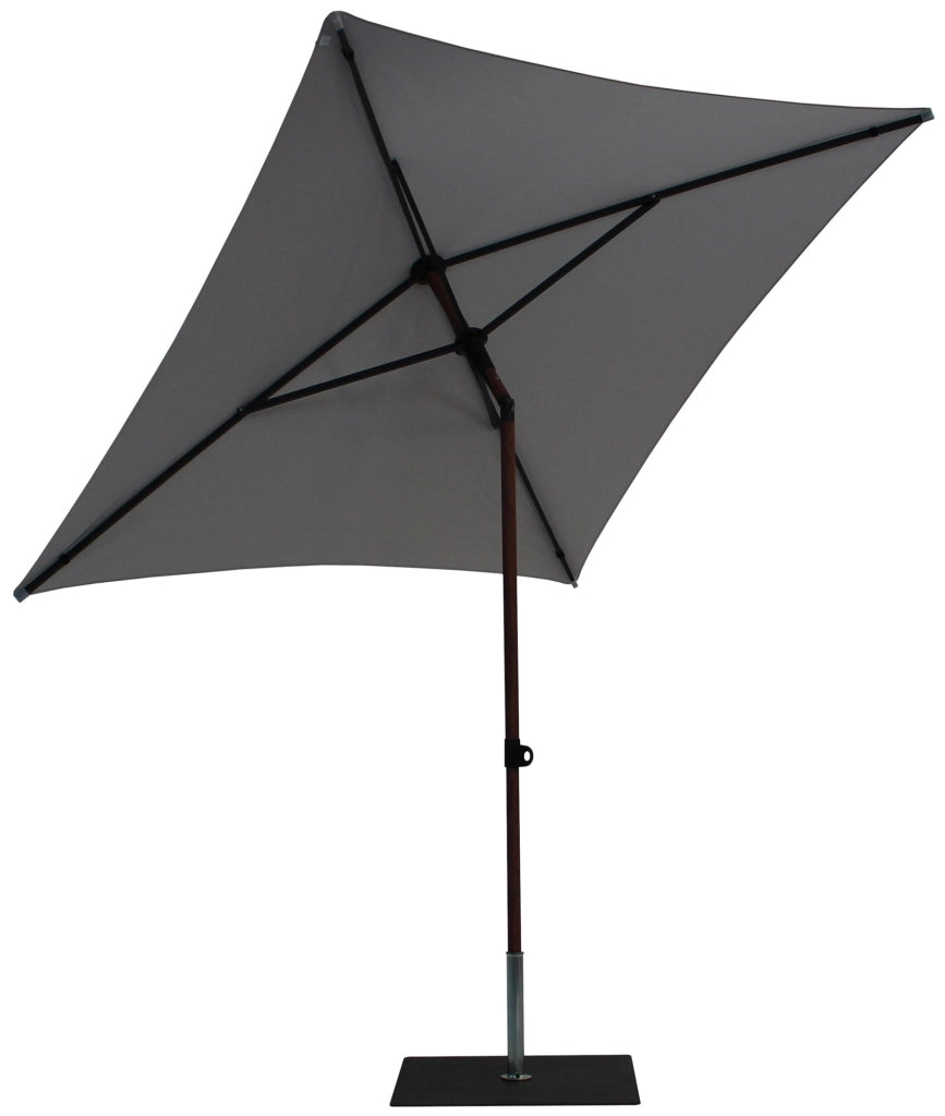 Ombrellone da Giardino 2x2 m Palo Ø38 mm in Alluminio Effetto Legno Tessuto Olefin Trend Wood Grigio